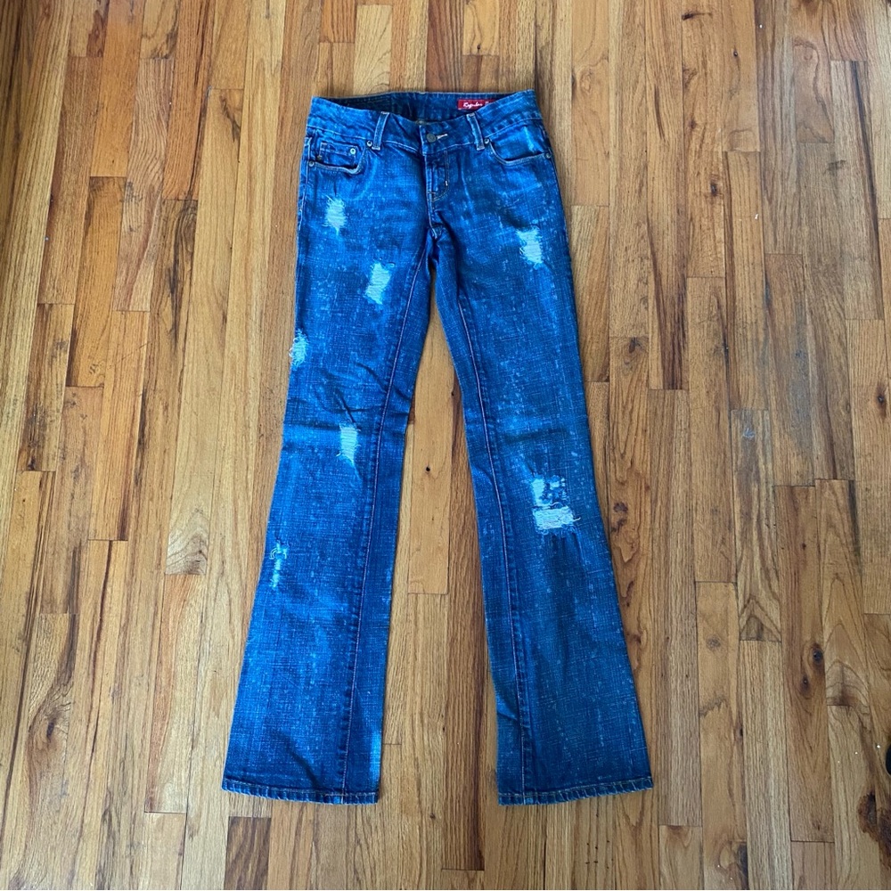Seven7 Distressed Blue Jeans Womenβs Size 24